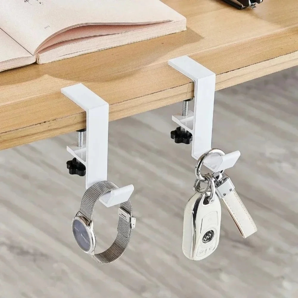 Multifunctional Table Side Hanging Storage Hook Adjustable Desk Edge Holder For Gaming Headphones Backpack Bag Storage Accessory Qme