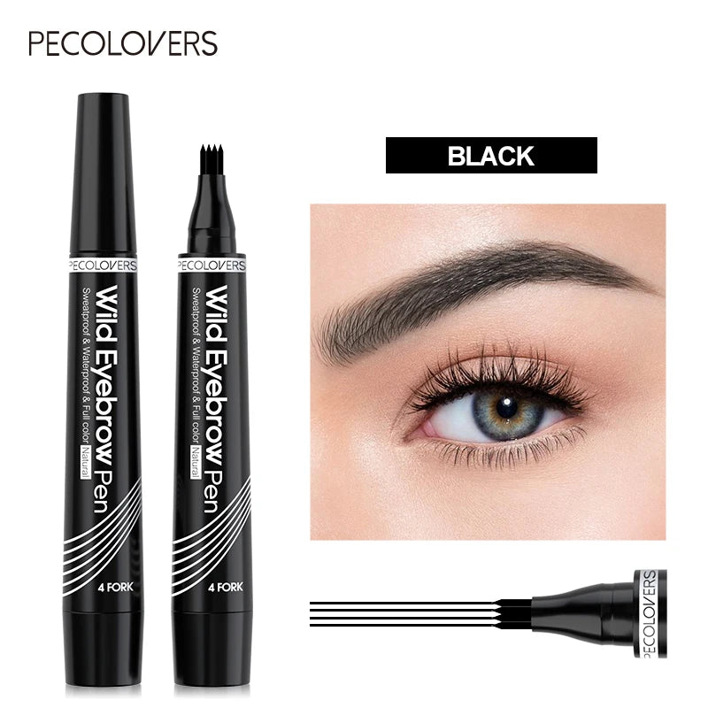 4 Fork Waterproof Eyebrow Pencil Women 3D Long Lasting Natural Liquid Qme 05