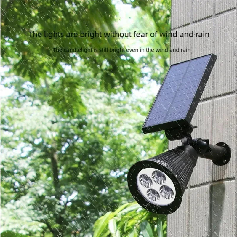 Outdoor Solar Spotlights Ground-plugged Lawn lamp LED 4Bulbs IP65 Waterproof Garden Stone Decorative Lamp tree-expanding light Qme