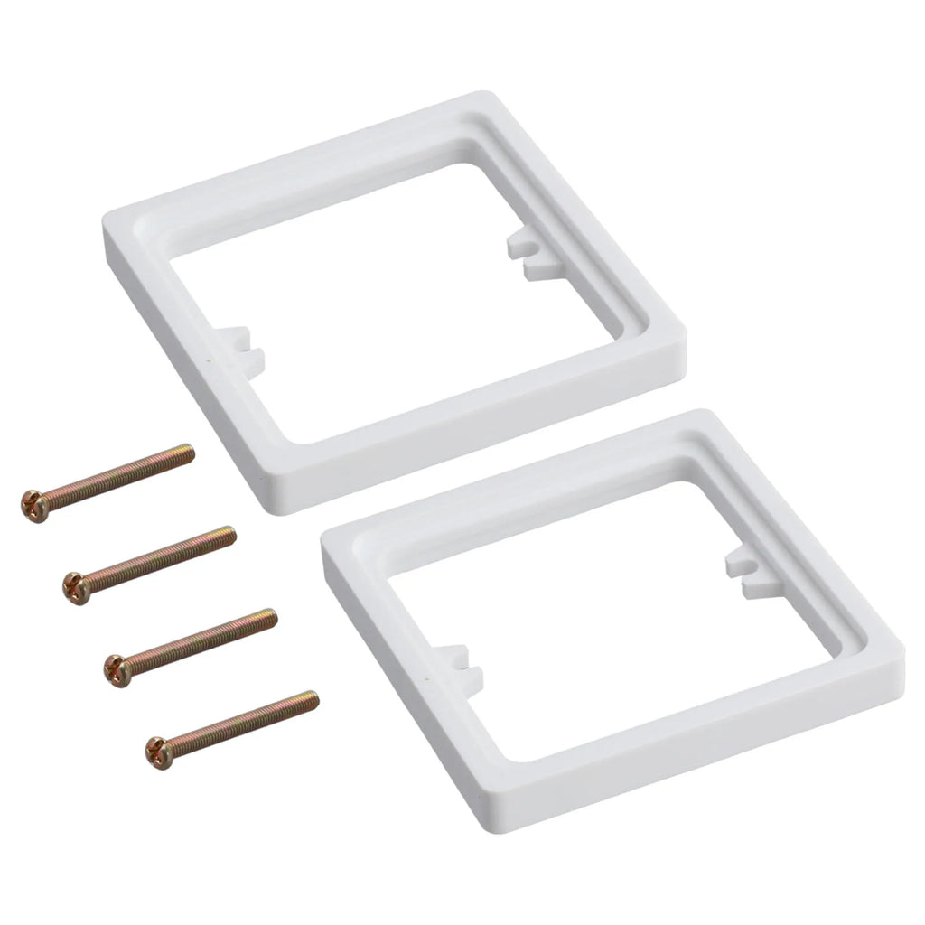 2pcs Switch Surround Plate Wall Panel Decoration 10MM Single Socket Spacer Socket Plate White Grey Gold Frame With 4x Screws Qme