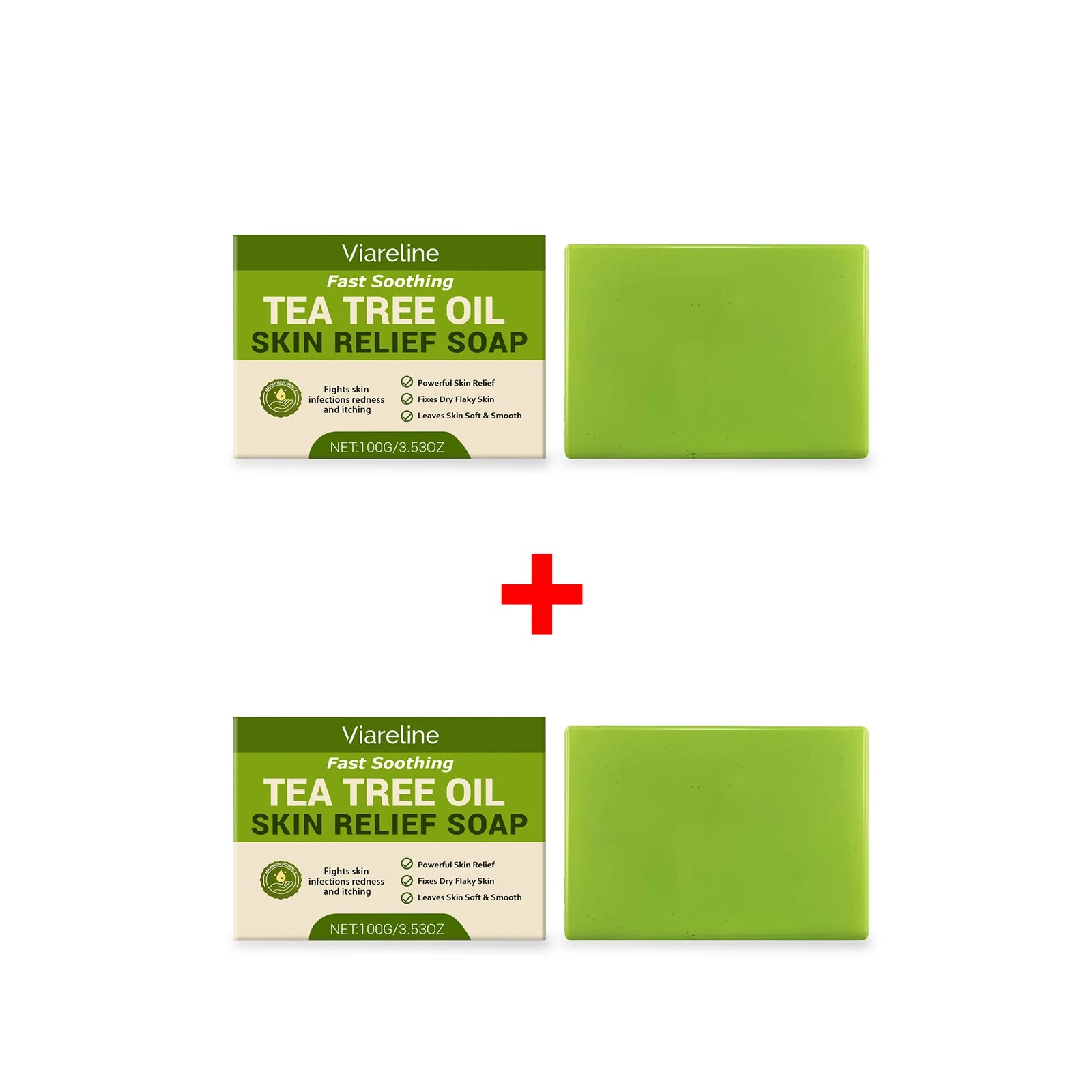 Tea Tree Oil Soap Cleaning Gentle Exfoliating Relieve Itch Moisturizing Dry Skin Smoothing Natural Bath Soap for Body and Face Qme 200g Boxed