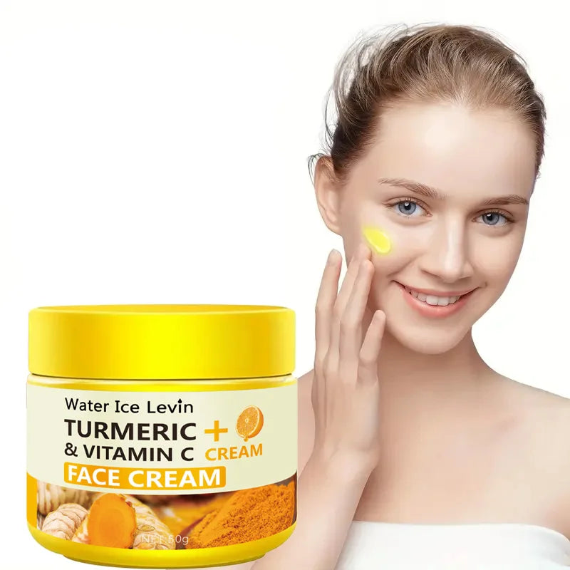 Turmeric and Vitamin C Face Cream - Deeply Moisturizes, Improves Skin Elasticity and Firmness, Contains Natural Antioxidants, Brightens and Evens Skin Tone Qme