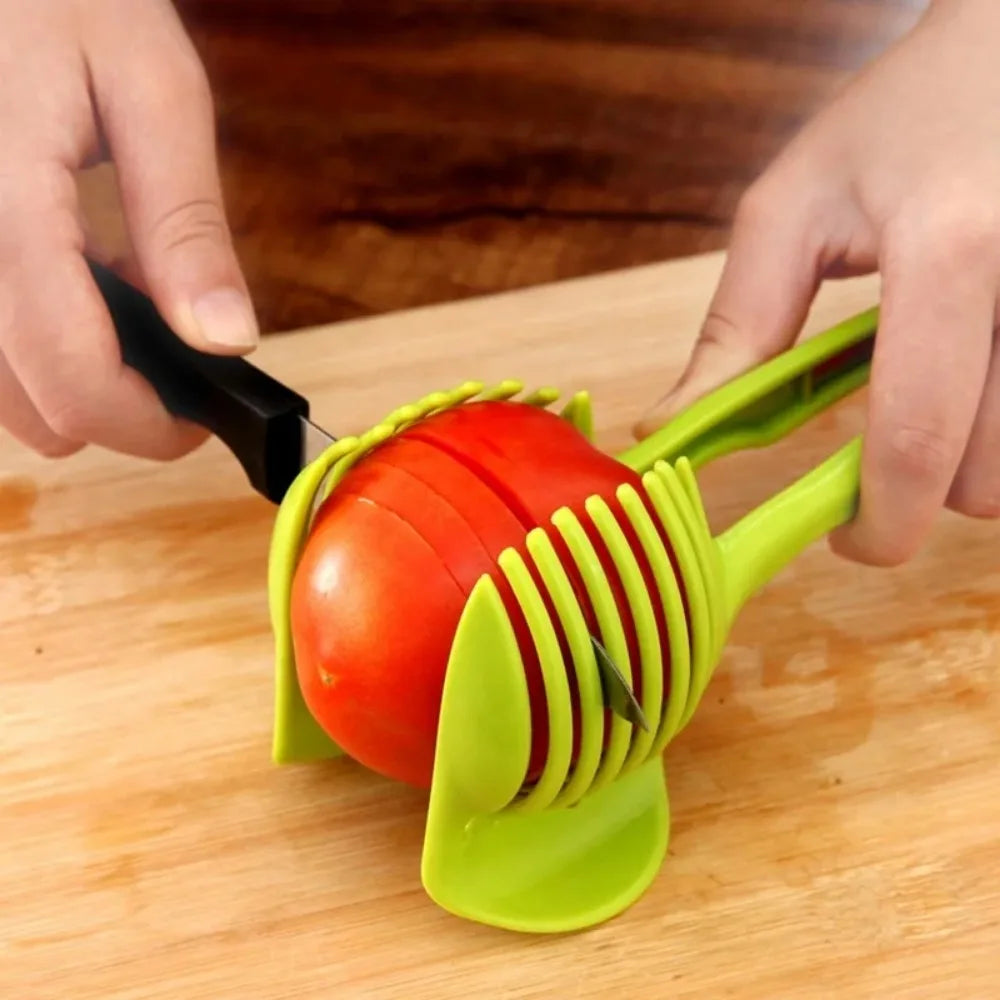 Stainless Steel Kitchen Handheld Orange Lemon Slicer Tomato Cutting Qme