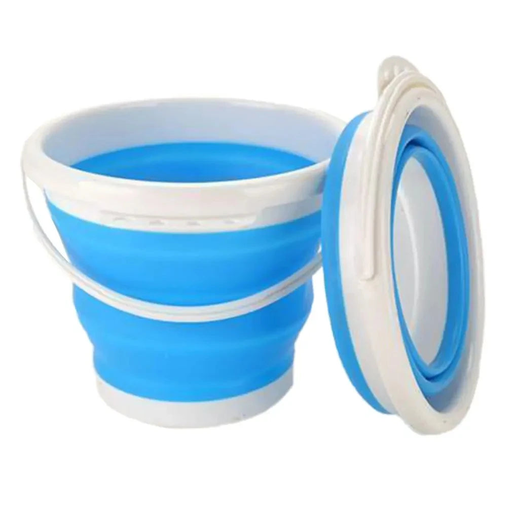 3L Collapsible Bucket Portable Folding Water Bucket Car Washing Fishing Bucket Household Plastic Travel Outdoor Camping Bucket Qme blue