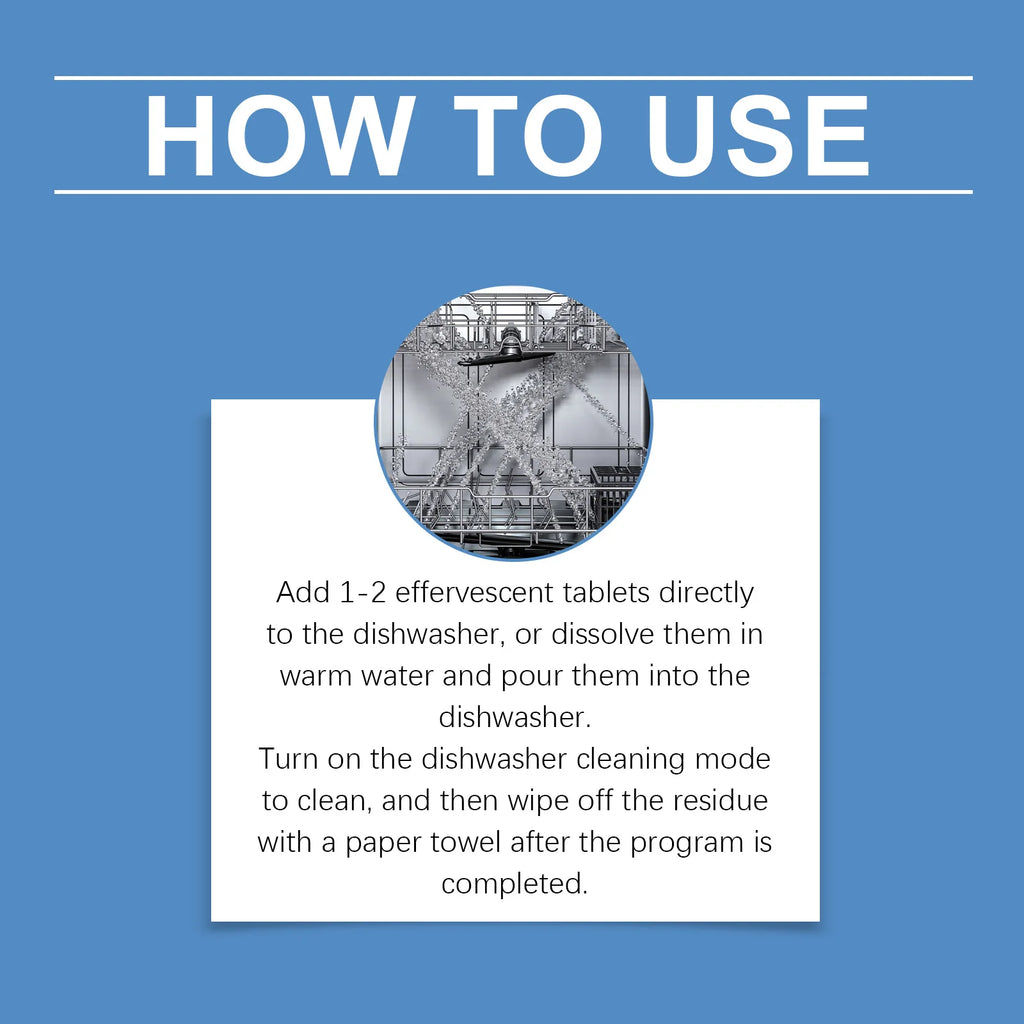 Dishwasher Cleaning Tablets Remove Residual Oil Stains Reduce Bacteria Eliminate Odors Dishwasher Cleaning Effervescent Tablets Qme