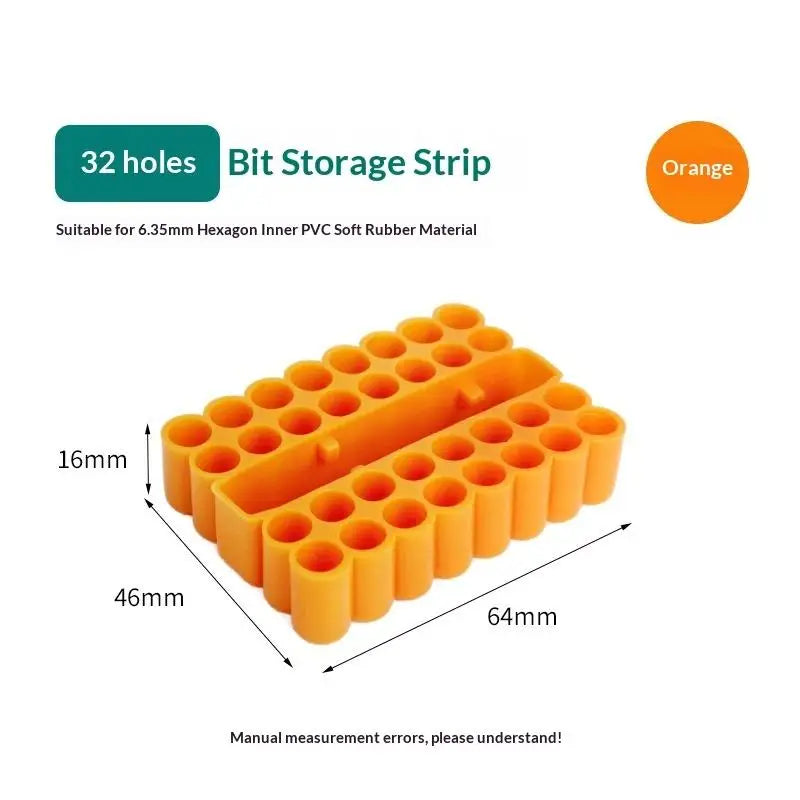 4-32 Hole 1/4 Holder Screwdriver Storage Box Hex Shank Screwdriver Plastic Screwdriver Storage Screwdriver Bit Holder Qme A10