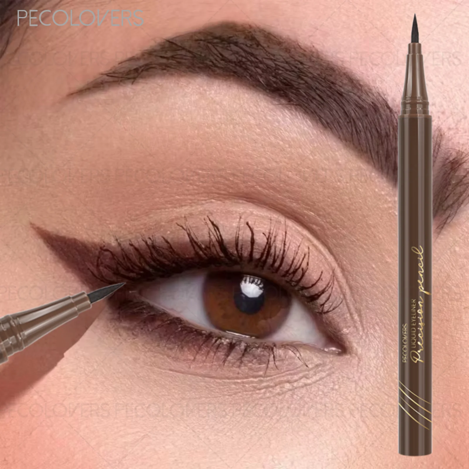1 Pc Brown Liquid Eyeliner Pen, Waterproof and Sweat-proof, Natural Eye Makeup, Quick Drying Smooth To Apply, Eye Cosmetics Qme