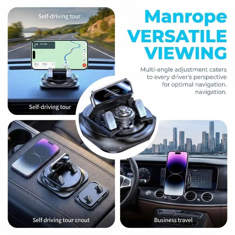 Dashboard Phone Holder 360 Rotating Car Mount Sticky Pad Secure Auto Qme