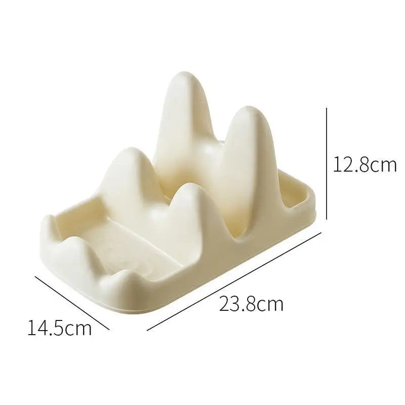 Kitchen Organizer Spatula Pot Lid Rack Shelf Plastic Spoon Rest Qme A1