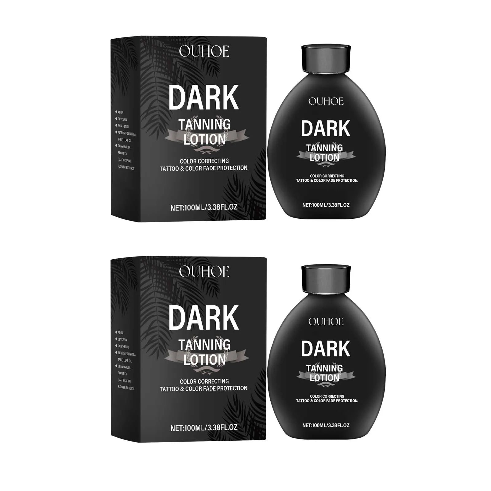 Self Tanning Lotion Long Lasting Bronzer Dark Wheat Sunless Tanner For Face Body Solarium Moisturizing Nourish Fake Tan Cream Qme 2 x 100ml Boxed