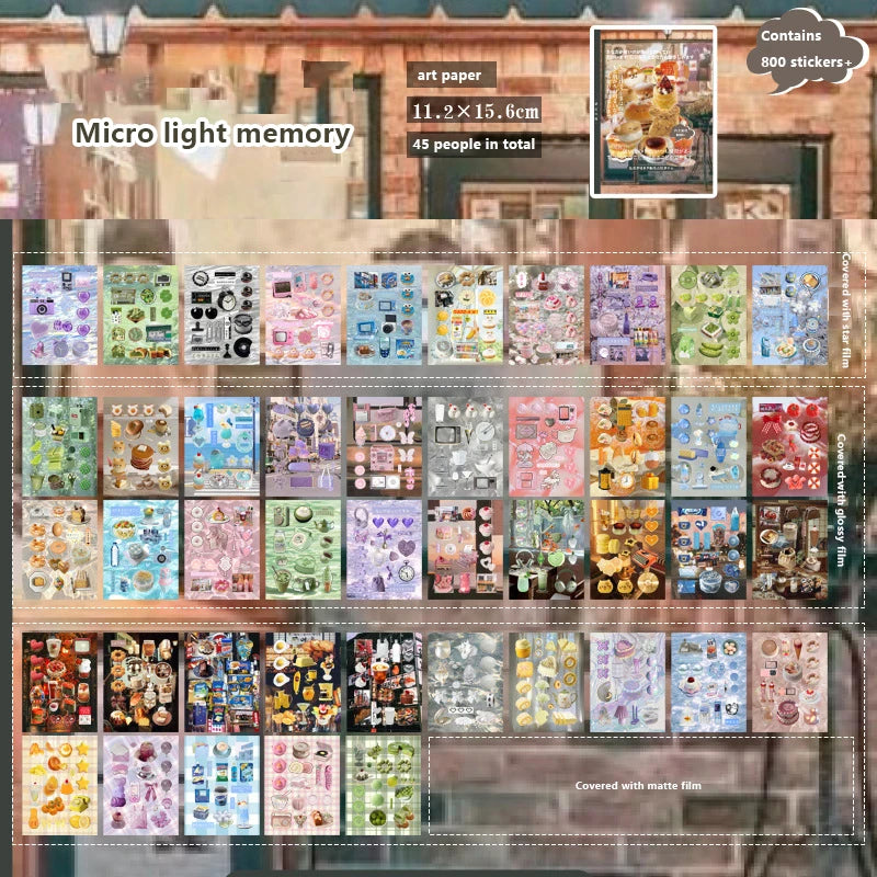 45 Sheets Ins Cute Food Laptop Scrapbook Journal Kawaii Stickers Qme A2