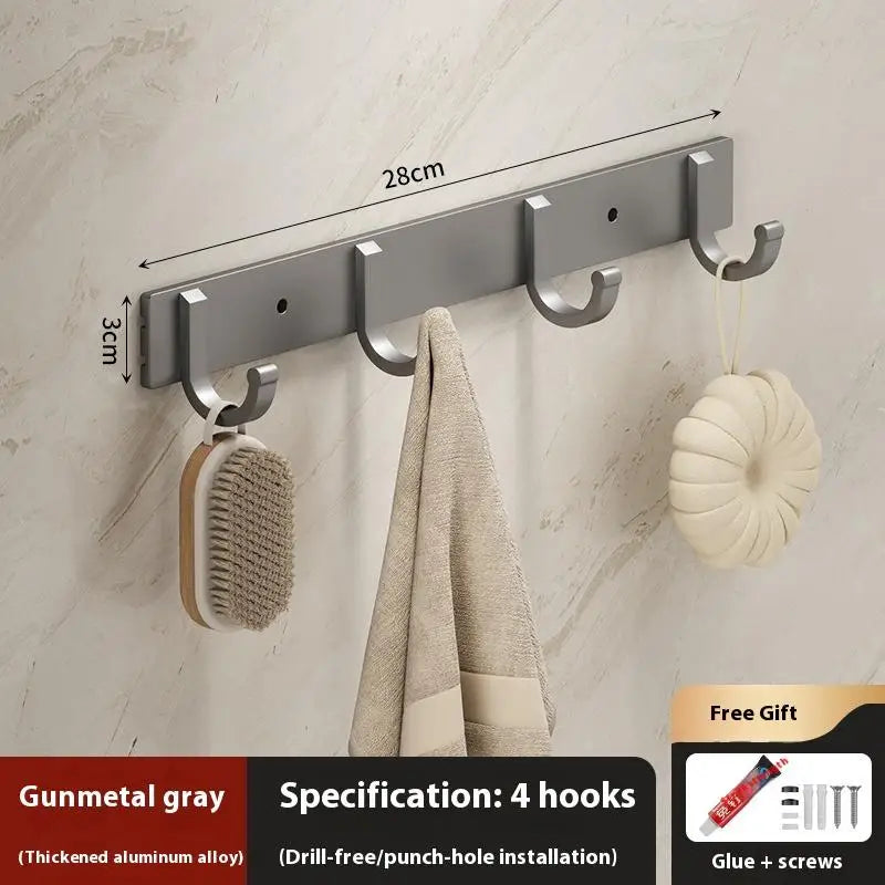 Metal Hook Strong Adhesive Wall Mounted Bathroom Without Punchkitchen Qme Gray 4hook