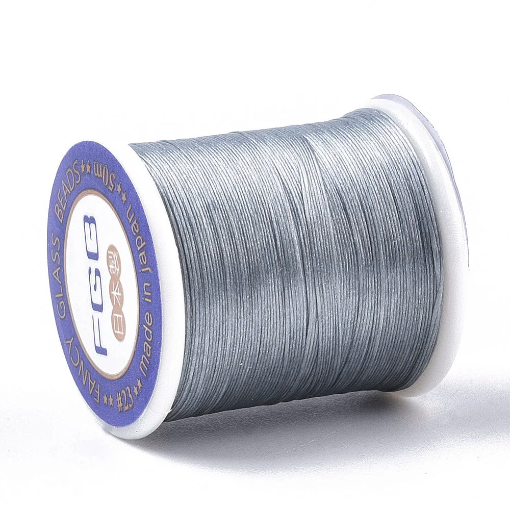 PandaHall 50m/Roll Multi-Color Nylon 66 Beading Thread, 0.1mm High Strength Stretch Resistant for Seed Bead Jewelry Making Qme Dark Gray
