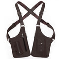 Men's Retro Strap Underarm Satchel Multi-functional Outdoor Bag Qme Brown