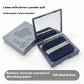100Sheets Oil-absorbing Paper Mirror Case Puff Portable Oil-holding Qme mirror box Black