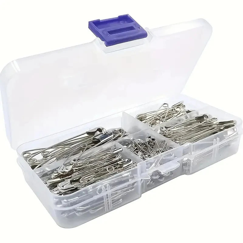 260Pcs Safety Pins Assorted Size Large Safety Pins and Small Safety Pins for Clothes Sewing Qme