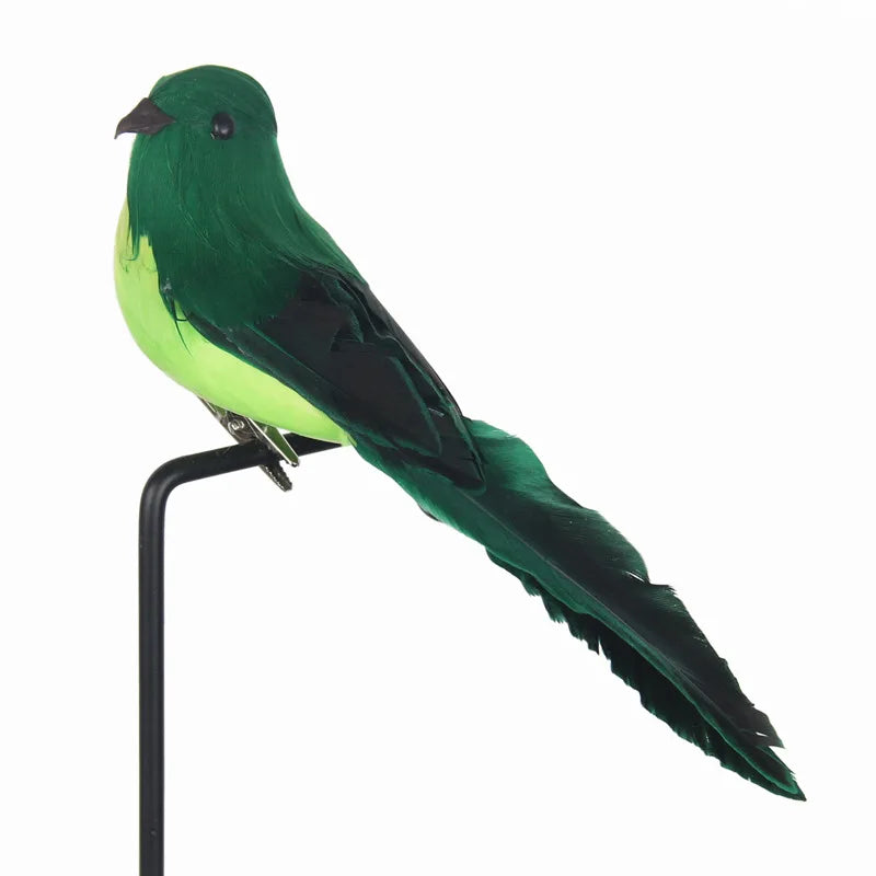 Creative Foam Feather Artificial Parrot Imitation Bird Model Home Qme green
