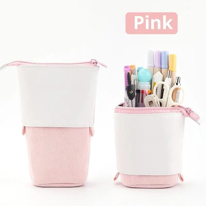 Retractable Pencil Case Kawaii DIY Printed Pen Large Capacity Holder Qme A8