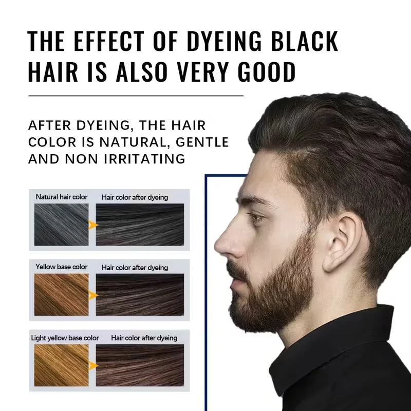 Natural Permanent Beard Dye Shampoo Long Lasting Coloring Men Removal Qme