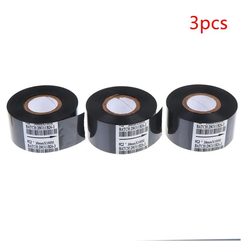 FC2 100m Black Thermal Printing Ribbon Stamping Machine Printer Ink Qme 3Pcs