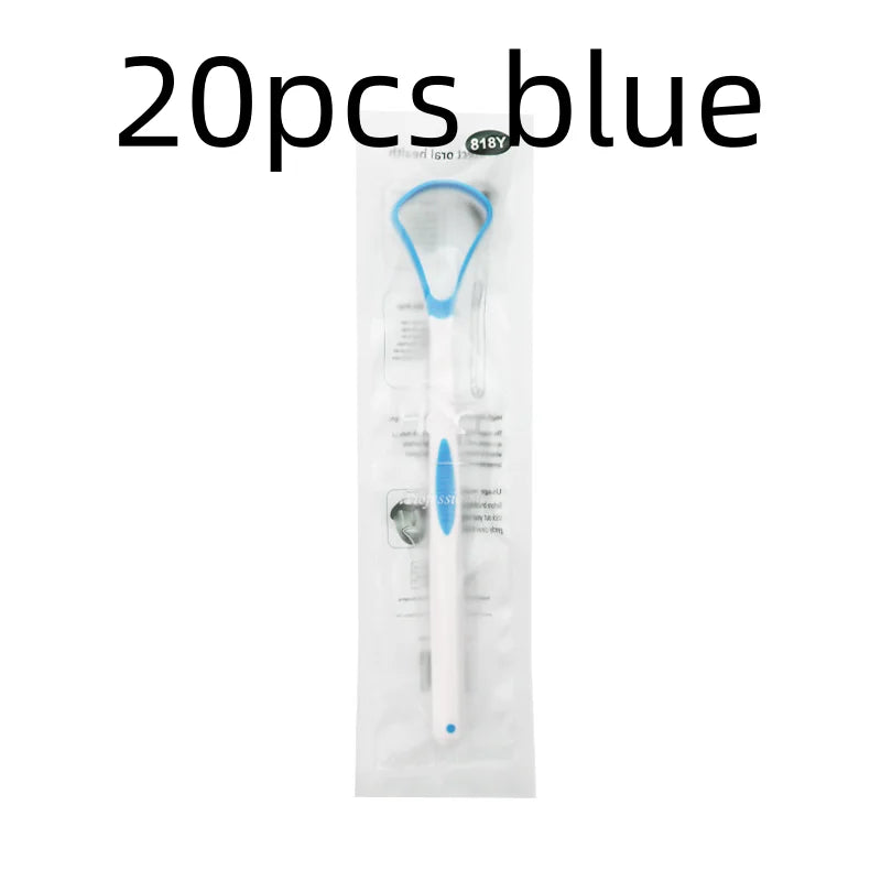1/5/10/20pcs Grade Tongue Scraper Oral Care Device Removes Thick Coating Food Residue Bad Breath Prevention Tongue Cleaning Qme 20pcs blue