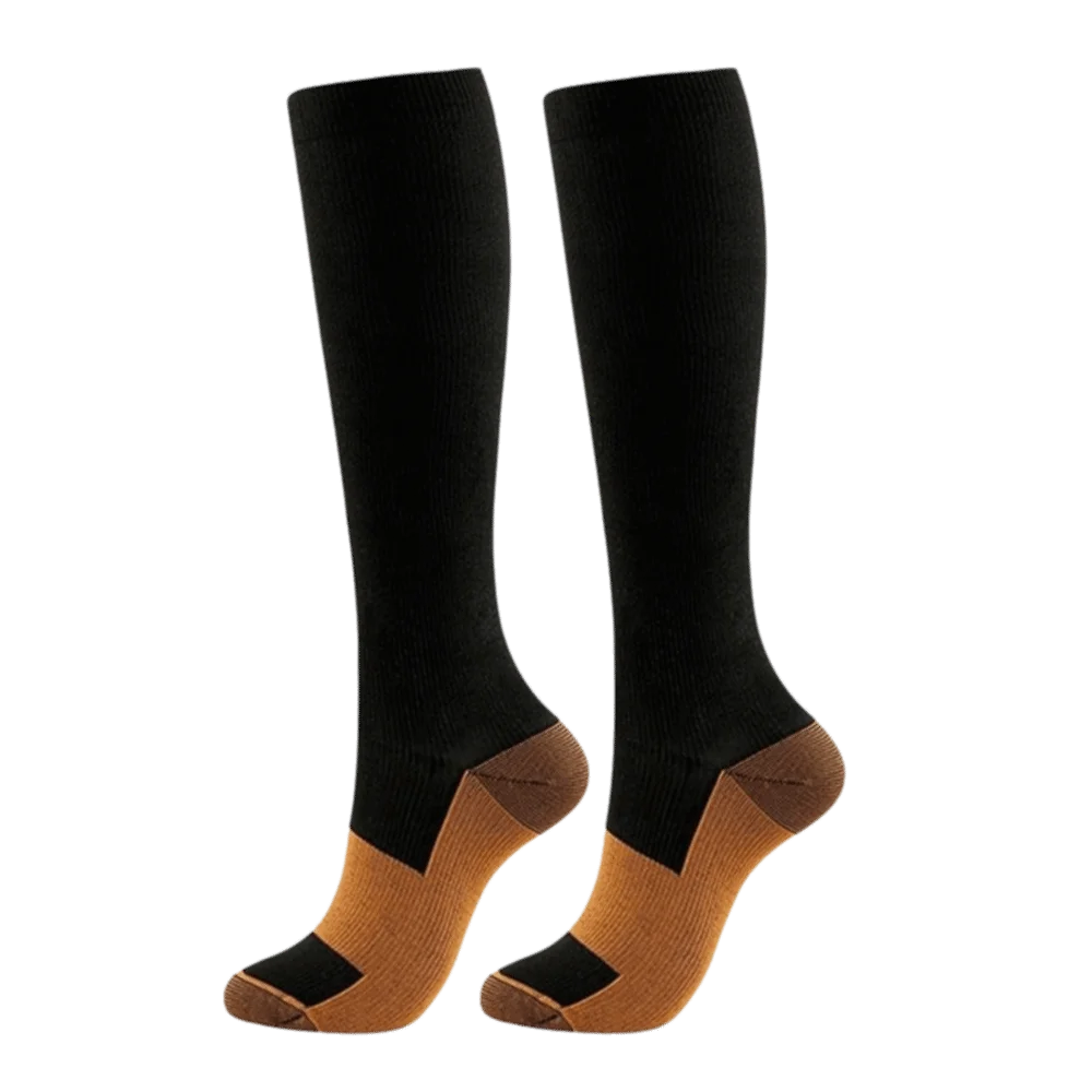 Running Socks Elastic Compression Knee Breathable Men Calf Stockings Qme Black L