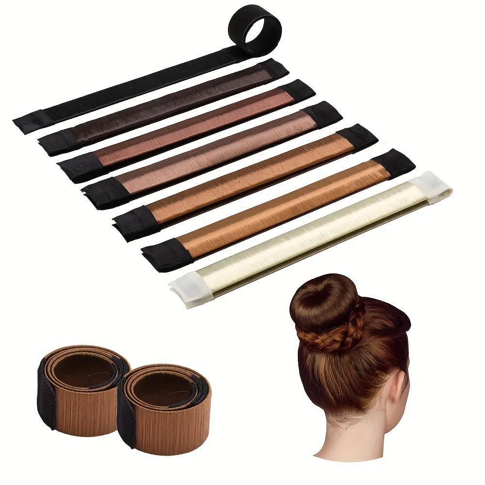 Straight card snap ring curling iron，Magic Hair Bun Maker, French Twist Hair Styling Tool, Lazy Hair Accessories for Women Qme