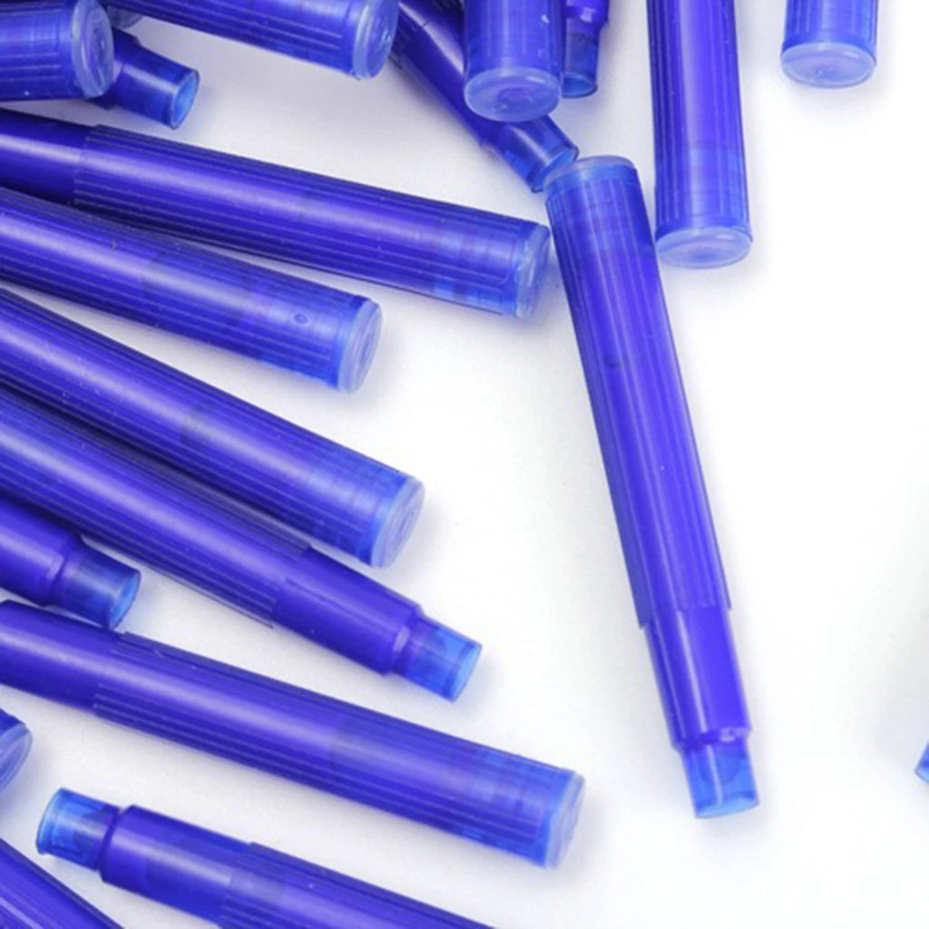12-20PCS/Set Erasable Blue Ink Sac Fountain Pen Ink Cartridges Refills Ink 3.4mm Refillable Refills Drawing School Office Suppli Qme