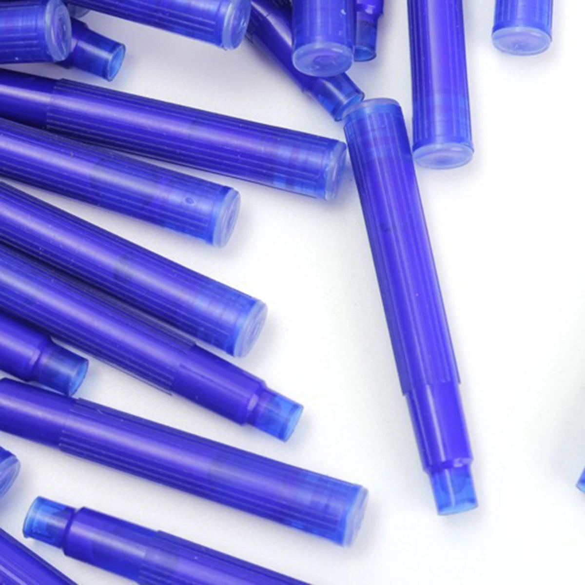 12-20PCS/Set Erasable Blue Ink Sac Fountain Pen Ink Cartridges Refills Ink 3.4mm Refillable Refills Drawing School Office Suppli Qme