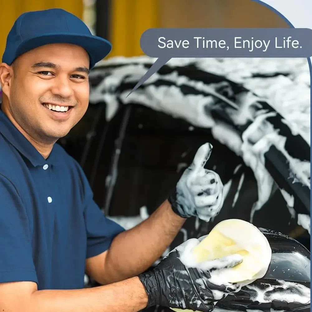 Car Wash Detailing Kit Cleaning Kits with Bag Collapsible Bucket Wash Mitt Sponge Towels Tire Brush Window Scraper Qme
