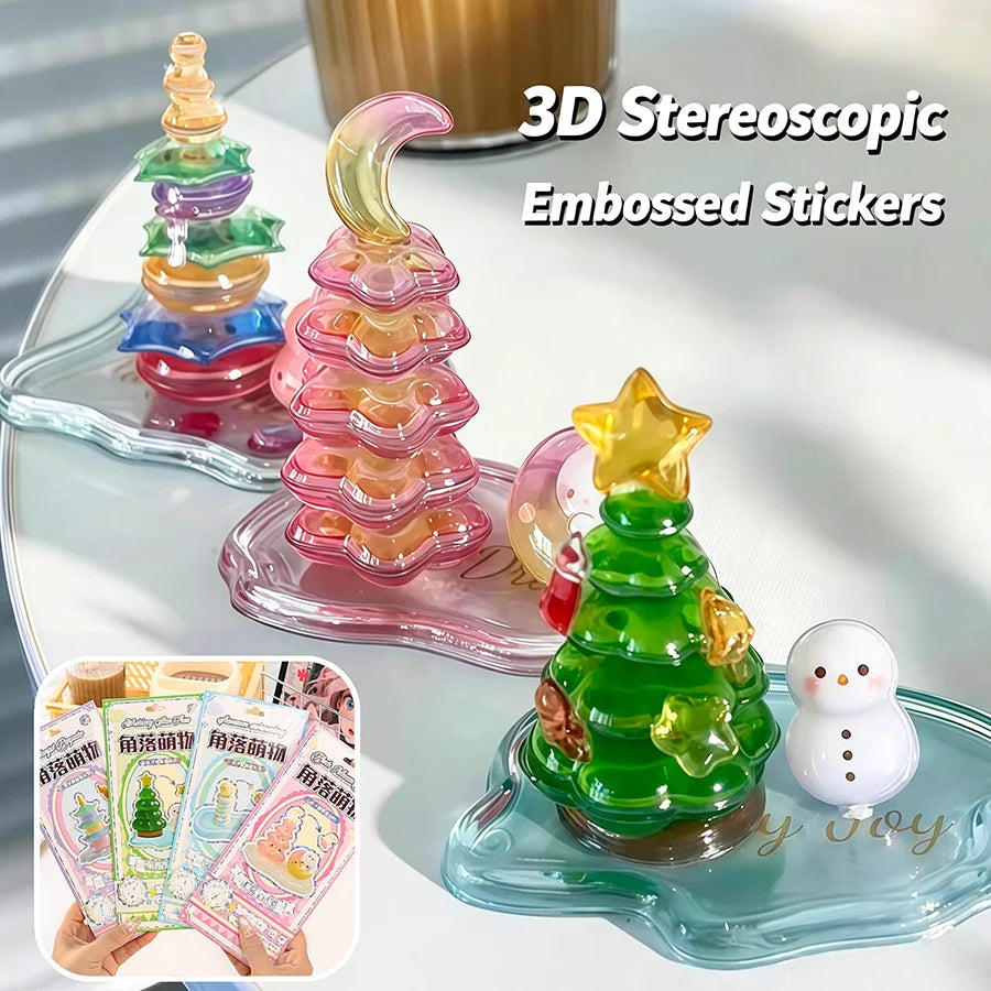 3D Embossed Stickers-3D Handmade DIY Layered Solid Relief Stickers New Cute Desktop & Windowsill Ornament Children's Day Gifts Qme