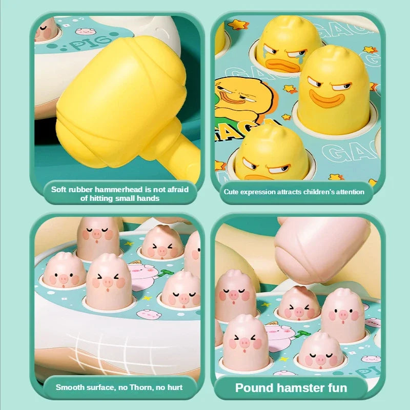 Cartoon Whac-A-Mole Montessori Baby Toy Toddler Educational Birthday Gift Animal Theme Knocking Game Parent Child Board Game Boy Qme