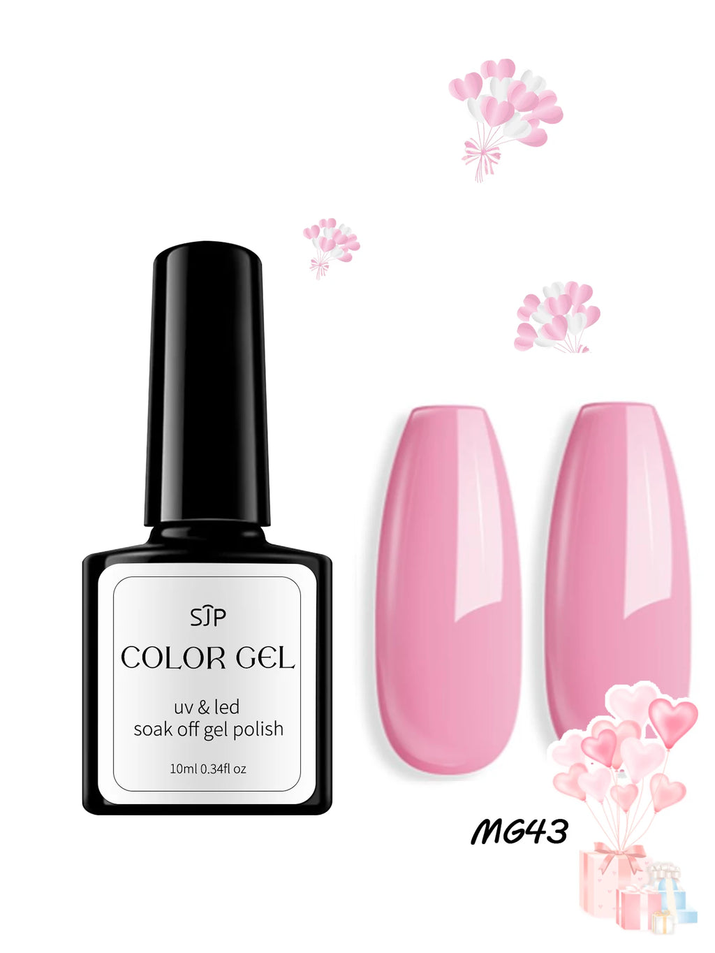 Valentine's Day Nail Polish Vernis Gel Rouge Couleurs Art Red UV LED Qme