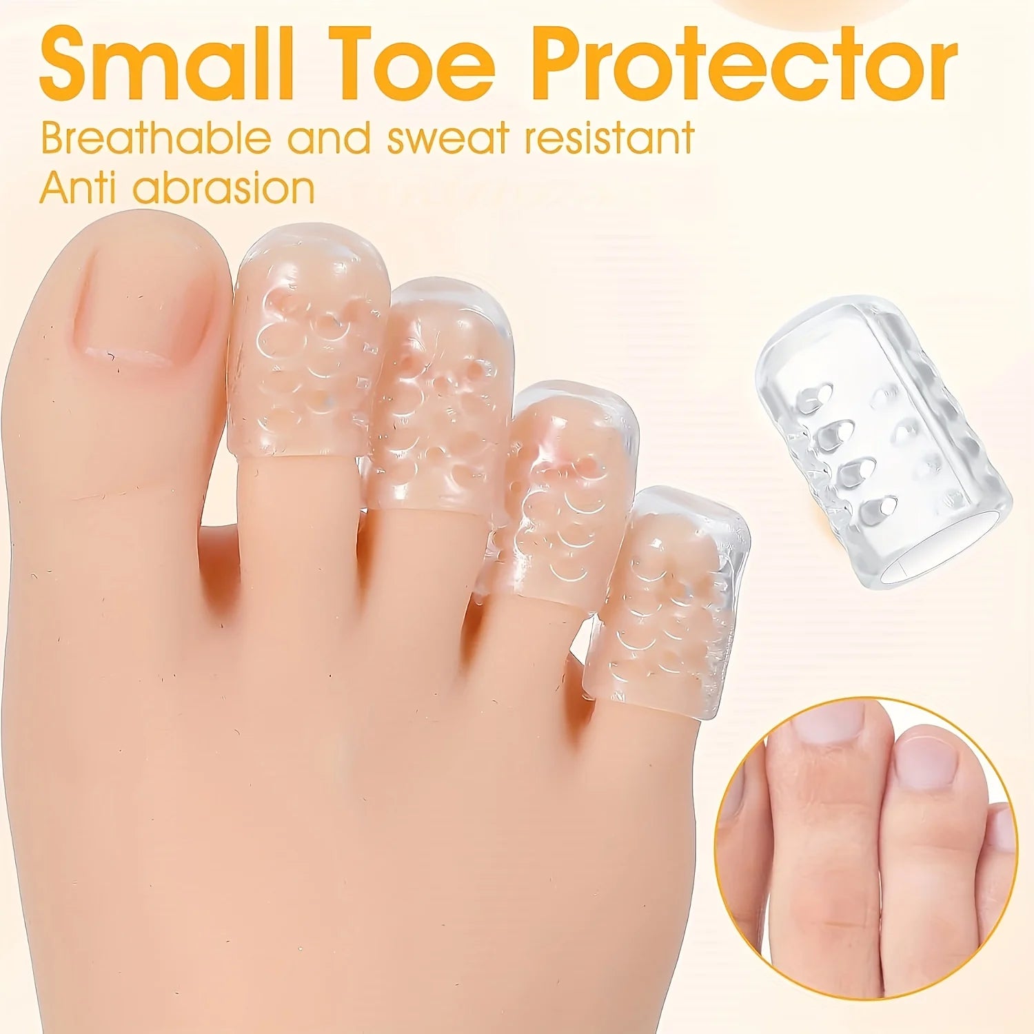 14pcs Breathable Toe Protectors - Transparent, Waterproof Socks for Blister Prevention and Moisture Control Qme