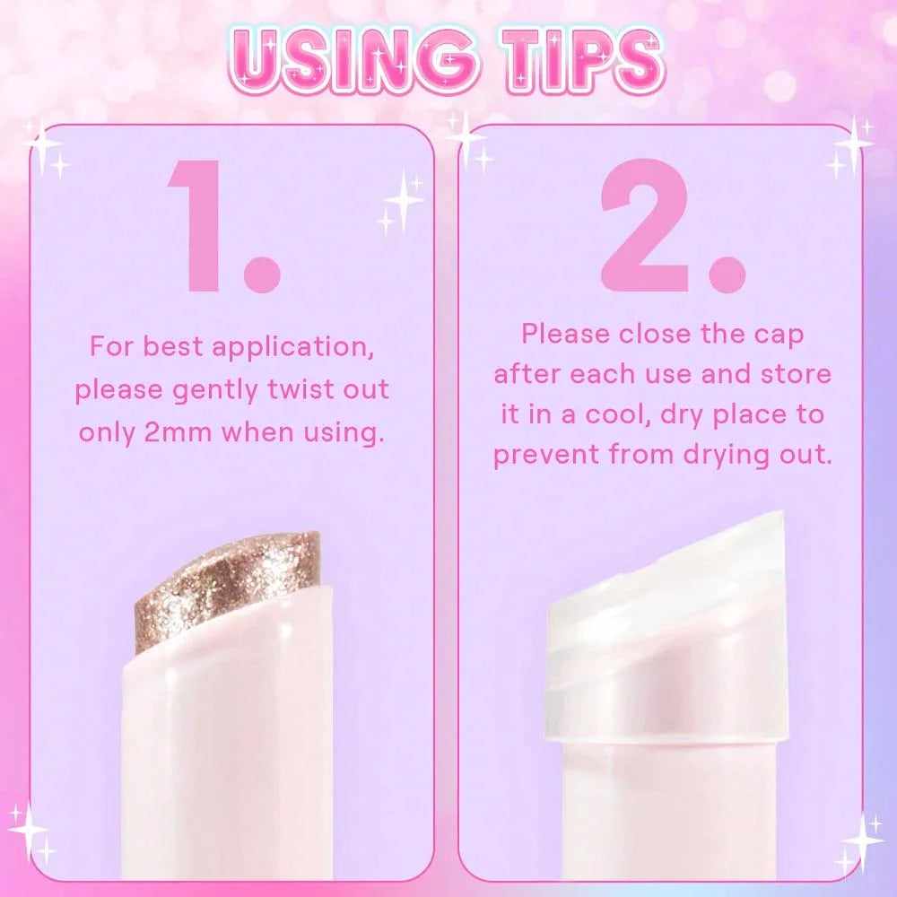 6-Color Super Flash Eyeshadow Stick Hydrating Jelly Texture Pearly Diamond Shadow Shimmer Brightening Contouring Shiny Makeup Qme