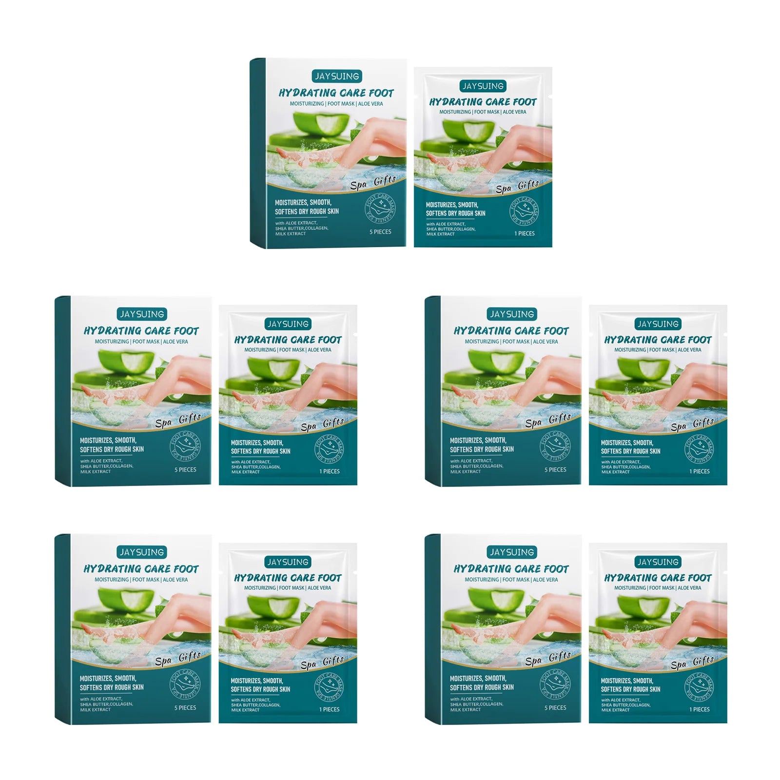 Aloe Vera Exfoliating Foot Mask Remove Dead Skin Moisturizing Softening Hydration Repair Calluses Smooth Rough Feet Foot Mask Qme 25pcs