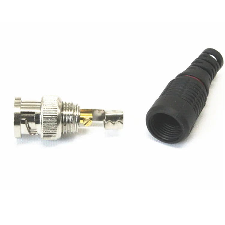 20pcs BNC Male Plug Pin Solderless Straight Angle Video Adapter BNC Connector for CCTV Surveillance Camera Security System Qme