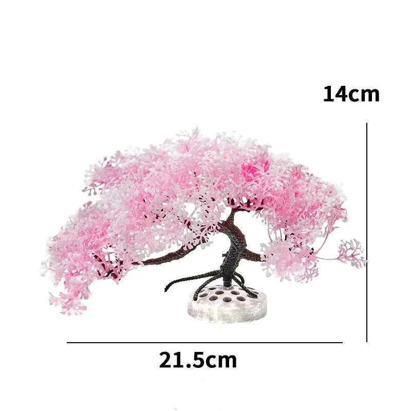 Fish Tank Decoration Simulated Tree Aquarium Plastic Plant Artificial Qme A2