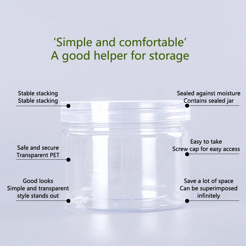 Clear Sealed Tank Jar Lid Circular Storage Bucket Cans Nut Qme