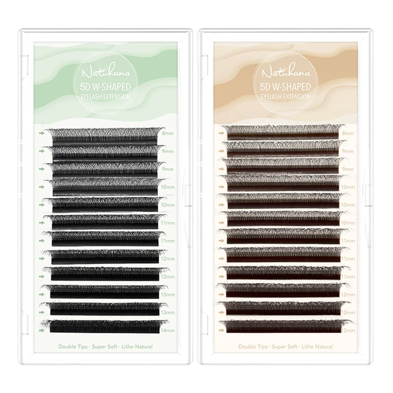 NATUHANA W-shape 5D 4D 3D Colorful Eyelash Extensions Premade Volume Qme