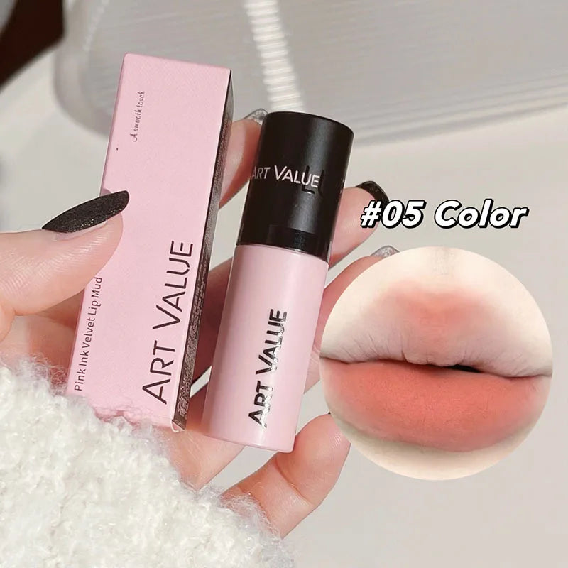 6 Colors Non-Stick Cup Lipstick Velvet Matte Liquid Lipstick Nude Lip Gloss Waterproof Lasting Lip Glaze Tint Beauty Cosmetic Qme 05