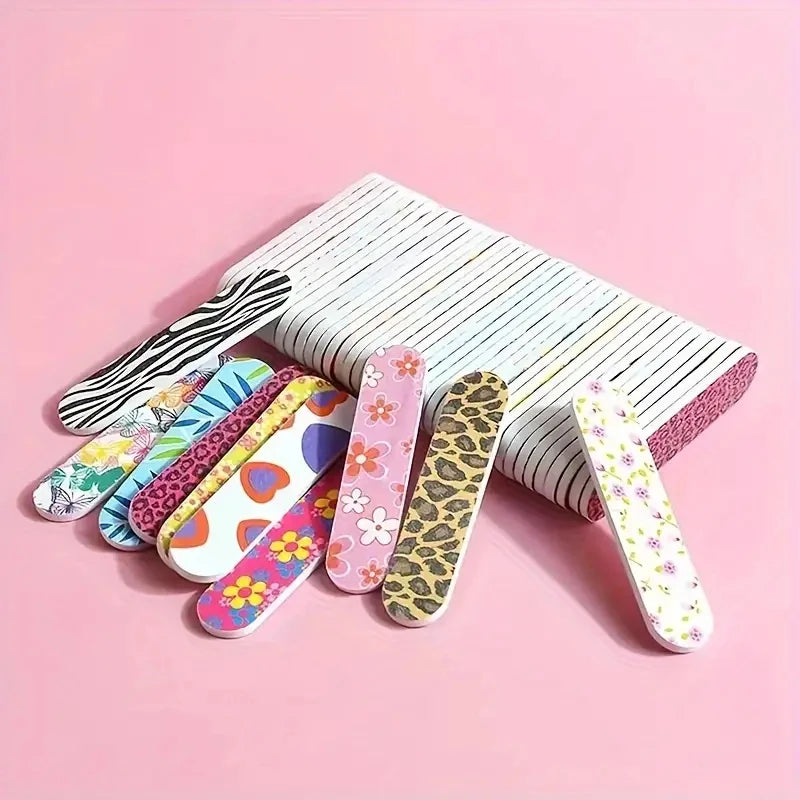 10pcs Vibrant Mini Nail File Set - Double-Sided, High-Quality Manicure & Pedicure Kit For Easy Grooming - Durable, Portable Qme