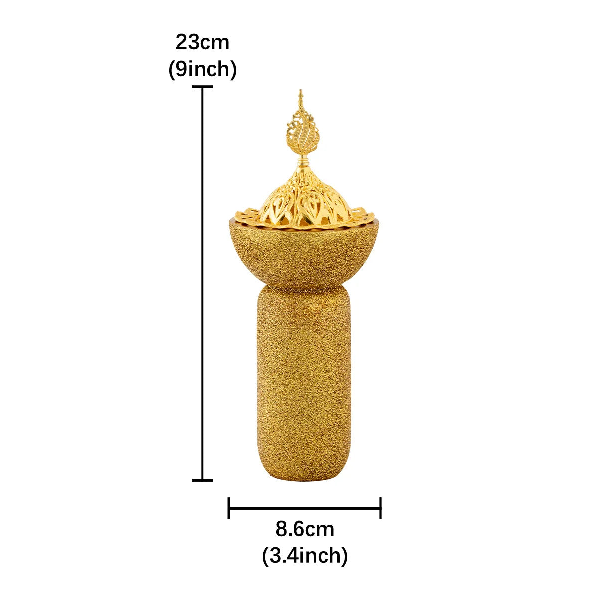 Middle Eastern Resin Incense Holder Glitter-handled Tower Burner Qme YELLOW