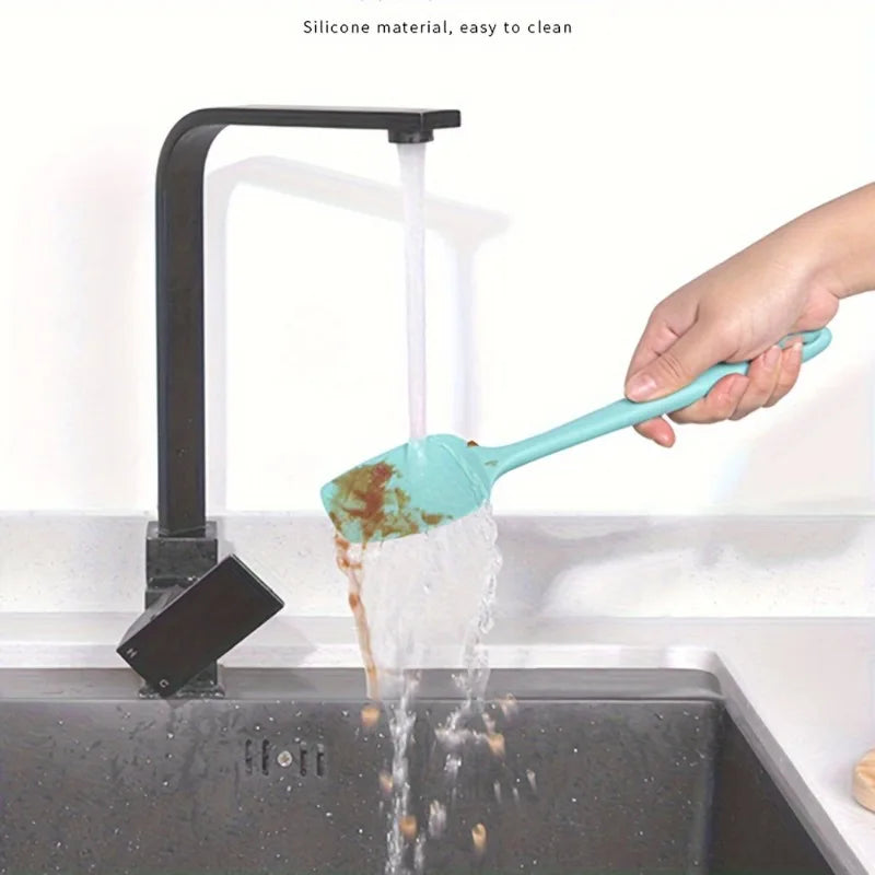 Heat resistant silicone spatula, flexible silicone kitchen cooking and baking appliance, suitable for non stick cookware Qme
