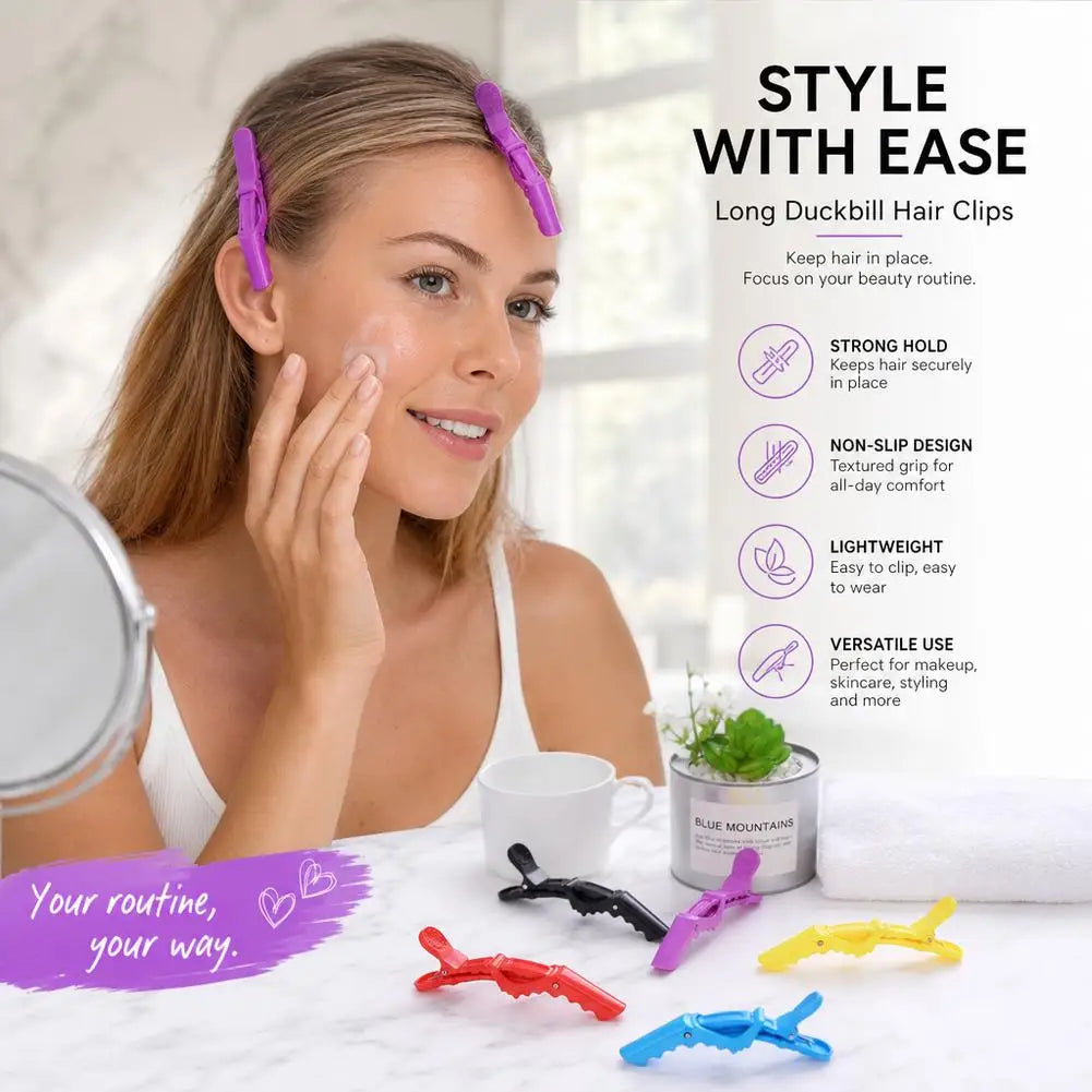2PCS Alligator Hair Clips Hairdressing Clamps Claws Section Clip Barber Crocodile Hairpin Salon Styling Tools Hair Accessories Qme