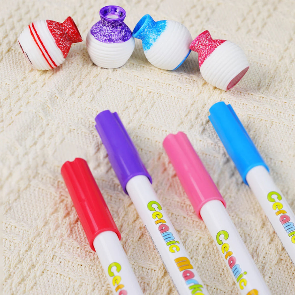 12 Colors Ceramic Paint Marker Pens Acrylic Paint Pens, for Art DIY Ceramic Painting, Wood, Paint Glass Drawing Supplies Qme