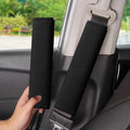 2pcs of Car Seat Belt Shoulder Pads - Soft, Cool, And Comfortable Covers to Enhance The Driving Experience, Black, Qme Blue