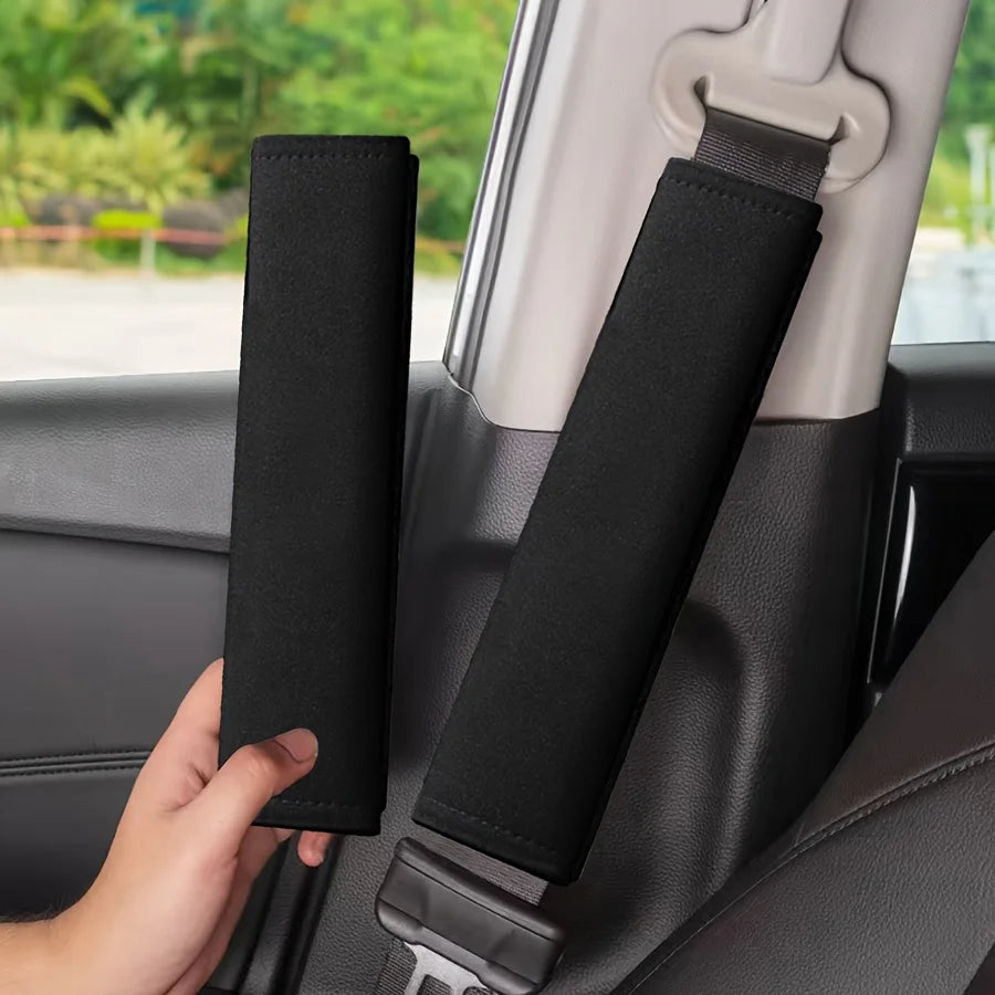 2pcs of Car Seat Belt Shoulder Pads - Soft, Cool, And Comfortable Covers to Enhance The Driving Experience, Black, Qme Blue