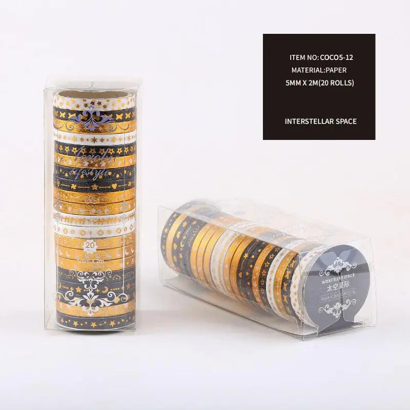 Washi Tape Gold Foil Decorative Adhesive Scrapbooking Ribbons Diary Qme 12