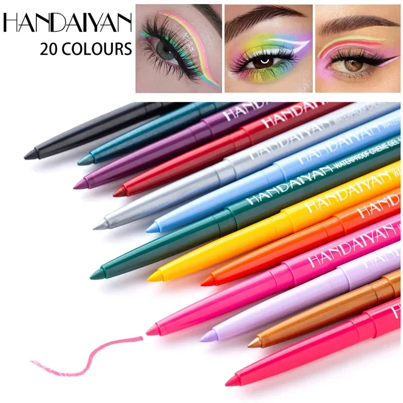 20 Colors Waterproof Matte Eyeliner Gel Long Lasting Professional Sweatproof Non-smudge Multicolor Ultra-fine Eyeliner Pencil Qme